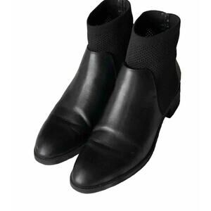 Zara Boots Black Leather Short Size 6